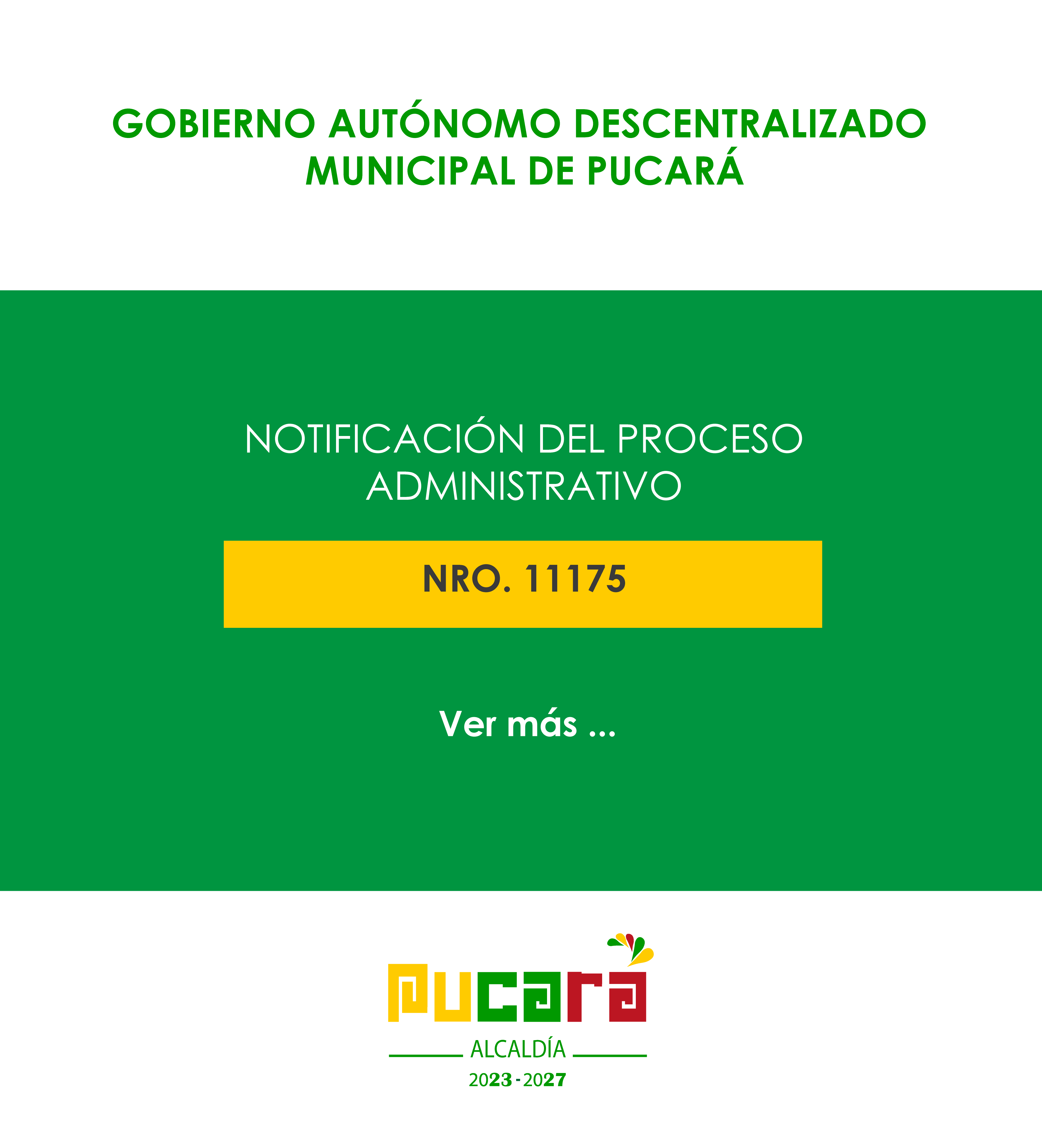 Notificación del proceso administrativo Nro. 11175