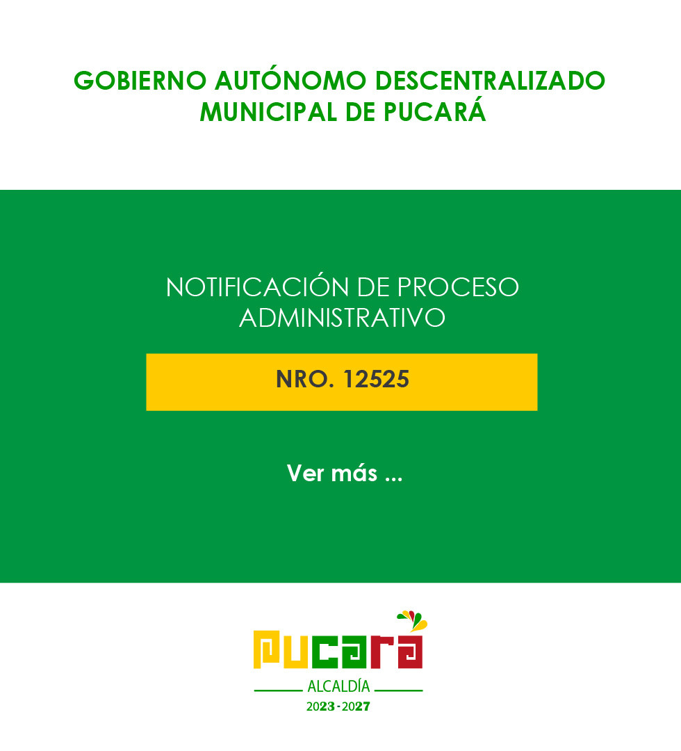 Notificación del proceso administrativo Nro. 12525