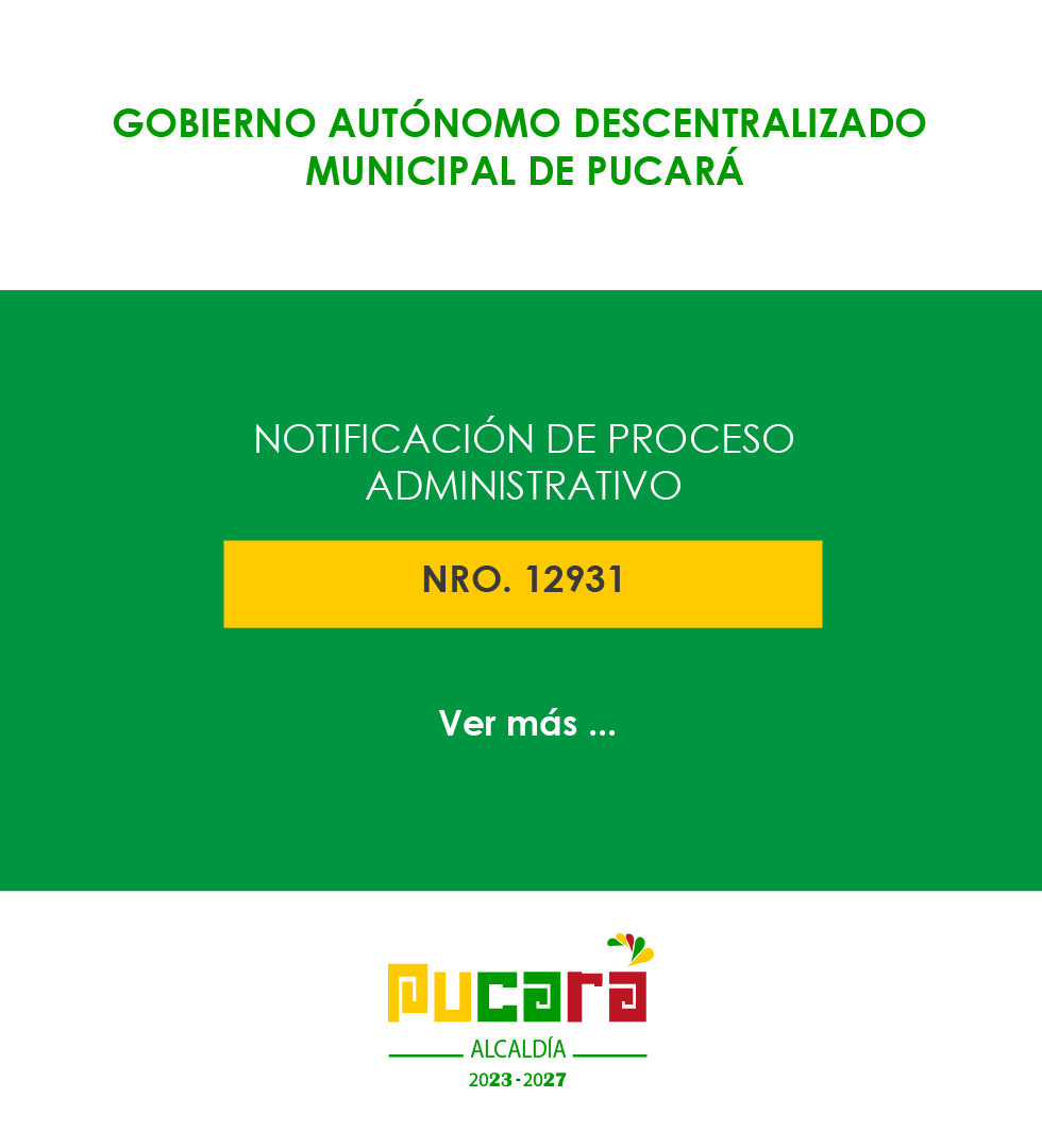 Notificación del proceso administrativo Nro. 12931